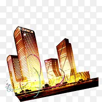 创意线条手绘高楼-空若网 创意线条手绘高楼-空若网