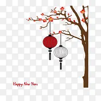 挂灯笼的梅树-空若网 挂灯笼的梅树-空若网