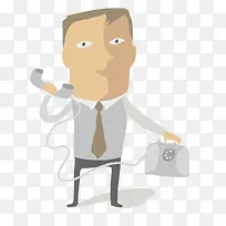 手绘人物接电话-空若网 手绘人物接电话-空若网