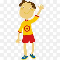 可爱招手人物手绘-空若网 可爱招手人物手绘-空若网