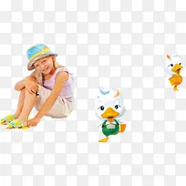 可爱小鸭人物女孩-空若网 可爱小鸭人物女孩-空若网