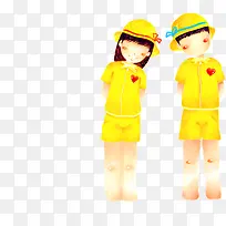 可爱黄色校服人物-空若网 可爱黄色校服人物-空若网
