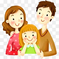可爱手绘三口之家人物-空若网 可爱手绘三口之家人物-空若网