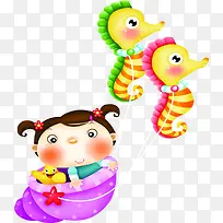 可爱女孩海马人物-空若网 可爱女孩海马人物-空若网