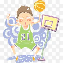 手绘可爱篮球人物-空若网 手绘可爱篮球人物-空若网