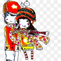 可爱漫画人物情侣-空若网 可爱漫画人物情侣-空若网