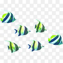 手绘扁平化鱼群热带鱼-空若网 手绘扁平化鱼群热带鱼-空若网