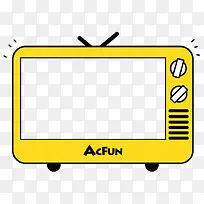 手绘黄色可爱电视-空若网 手绘黄色可爱电视-空若网