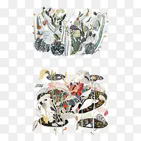 植物插画风景-空若网 植物插画风景-空若网