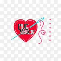 矢量爱心针线装饰-空若网 矢量爱心针线装饰-空若网