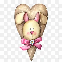 黄色卡通圆点爱心小兔-空若网 黄色卡通圆点爱心小兔-空若网