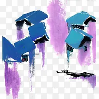 水彩墨房子-空若网 水彩墨房子-空若网