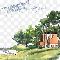 水彩墨房子-空若网 水彩墨房子-空若网