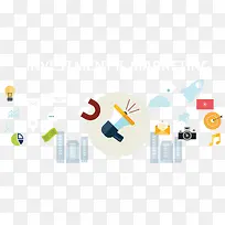 矢量扁平办公插画喇叭-空若网 矢量扁平办公插画喇叭-空若网