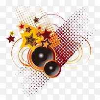 潮流酷炫音乐背景矢量图-空若网 潮流酷炫音乐背景矢量图-空若网