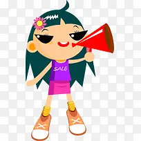 促销小人物红色喇叭-空若网 促销小人物红色喇叭-空若网