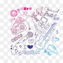 手绘彩色漂浮音乐-空若网 手绘彩色漂浮音乐-空若网