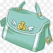 手绘绿色翅膀包包-空若网 手绘绿色翅膀包包-空若网