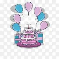 矢量生日蛋糕-空若网 矢量生日蛋糕-空若网