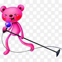 手绘粉色可爱小熊-空若网 手绘粉色可爱小熊-空若网