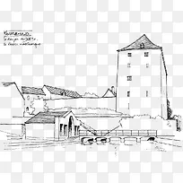 手绘场景线稿-空若网 手绘场景线稿-空若网