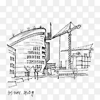 手绘卡通风景线描-空若网 手绘卡通风景线描-空若网