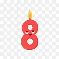 红色数字八生日蜡烛-空若网 红色数字八生日蜡烛-空若网