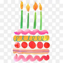 手绘蜡烛生日蛋糕-空若网 手绘蜡烛生日蛋糕-空若网