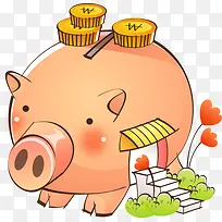 手绘粉色可爱小猪-空若网 手绘粉色可爱小猪-空若网