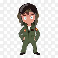 飞行员扁平化职业卡通矢量图-空若网 飞行员扁平化职业卡通矢量图-空若网