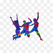 彩色人物剪影-空若网 彩色人物剪影-空若网