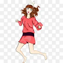 矢量爱好跳跃的女孩-空若网 矢量爱好跳跃的女孩-空若网
