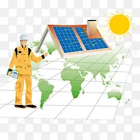 安装太阳能的工作人员-空若网 安装太阳能的工作人员-空若网