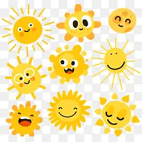9款可爱卡通太阳-空若网 9款可爱卡通太阳-空若网