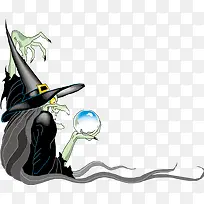 巫婆水晶球边框矢量-空若网 巫婆水晶球边框矢量-空若网