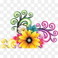 高清插画手绘花朵树叶-空若网 高清插画手绘花朵树叶-空若网