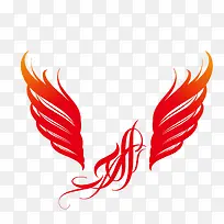 红色渐变音乐翅膀-空若网 红色渐变音乐翅膀-空若网