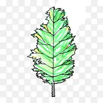 手绘水彩绿色叶茎-空若网 手绘水彩绿色叶茎-空若网