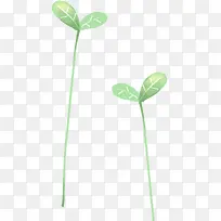 手绘水彩绿色萌芽-空若网 手绘水彩绿色萌芽-空若网