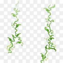 绿色手绘水彩水草-空若网 绿色手绘水彩水草-空若网