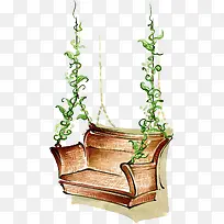 绿色抽象水彩树木-空若网 绿色抽象水彩树木-空若网