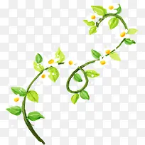 春天绿色水彩植物-空若网 春天绿色水彩植物-空若网