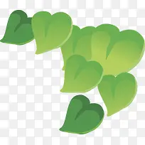 绿色水彩爱心树叶设计-空若网 绿色水彩爱心树叶设计-空若网