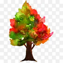 手绘红绿色水彩植物-空若网 手绘红绿色水彩植物-空若网