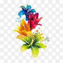 彩色百合花朵-空若网 彩色百合花朵-空若网