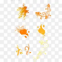 橙色花纹边框素材-空若网 橙色花纹边框素材-空若网