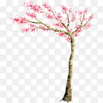 水彩桃花风景素材-空若网 水彩桃花风景素材-空若网