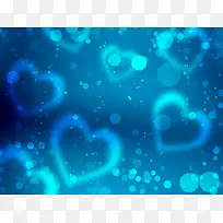 蓝色梦幻爱心背景-空若网 蓝色梦幻爱心背景-空若网