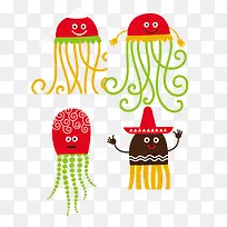 卡通手绘章鱼矢量素材-空若网 卡通手绘章鱼矢量素材-空若网