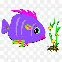 卡通鱼海草素材-空若网 卡通鱼海草素材-空若网